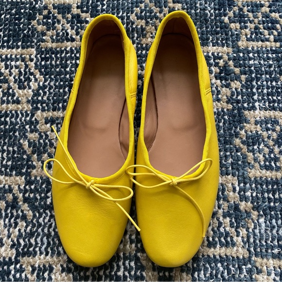Mansur Gavriel Shoes - NEW Mansur Gavriel Dream Ballerina Flat in Sun Yellow Leather, size 37.5